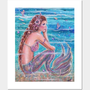 Coral mermaid by Renee Lavoie Posters and Art